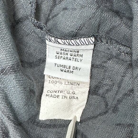 Cut loose 100% Linen Women’s Top size Medium Floral Splash Split Back Lagenlook - Picture 6 of 11